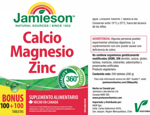 Calcio Magnesio y Zinc